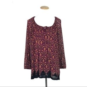 Apt 9 Purple Patterned Tunic Top